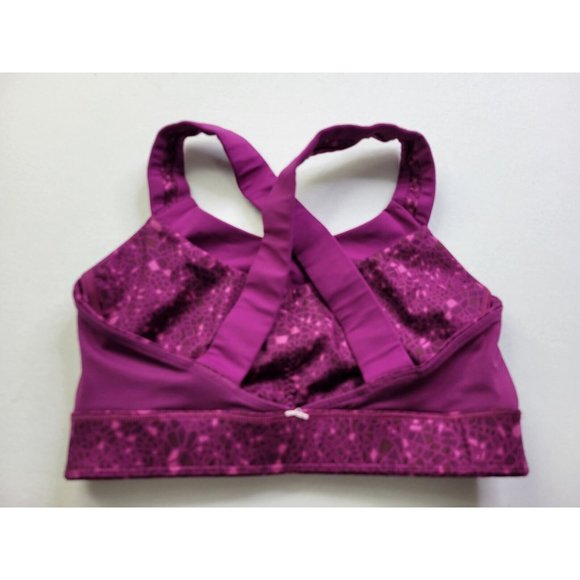 Lululemon Women 4 Purple Layer Sports Bra Wireless Wide Crossback Straps Stretch - Picture 7 of 8